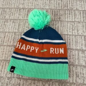 Brooks Unisex Pom-Pom Beanie - Green, Blue, and Orange